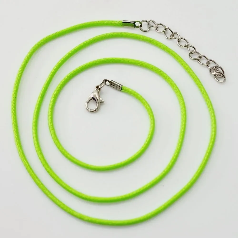 🏖Blacklight Activated! Cord Necklace Clasp Adjustable Braided Rope 1.5 mm Green